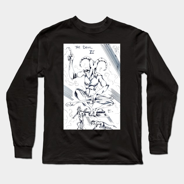 The Devil Tarot Long Sleeve T-Shirt by azbaelus